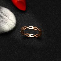 Fashion Character Connected S-tail Titanium Steel Ring Nhok126048 main image 2