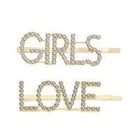 Womens Simple Alloy Rhinestone Letters Plating Alloy Hair Accessories Nhhn126054 main image 1