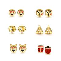 Fabrik Direkt Verkauf Europa Und Amerika  Hot Sale Tropf Öl Persönlichkeit Einfache Ohrringe Neue Kreative Emoji Ohrringe main image 1