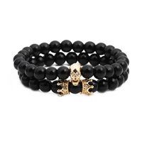 Grenz Überschreiten Der Europäischer Und Amerikanischer Schmuck Helle Schwarze Achat Perlen Armband Ghost Head Set Armband Crown Bracelet sku image 6