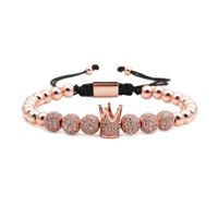 Unisex Crown 6 Rhinestone Crowns Copper Bracelets &amp; Bangles Nhyl126080 sku image 10