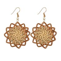 Fashion Rattan Woven Geometric Drop Earrings Nhbq130444 main image 7