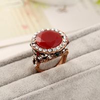 European And American Style Foreign Trade Hot-selling New Arrival Rhinestone Resin Bohemian Retro Couple Ring Rings Consignment main image 2