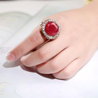 European And American Style Foreign Trade Hot-selling New Arrival Rhinestone Resin Bohemian Retro Couple Ring Rings Consignment main image 4