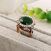European And American Style Foreign Trade Hot-selling New Arrival Rhinestone Resin Bohemian Retro Couple Ring Rings Consignment main image 6