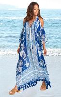 Chiffon Printed Beach Skirt Loose Large Size Off-the-shoulder Tassel Long Skirt Blouse Nhxw132655 main image 4