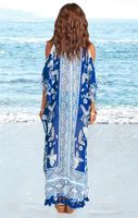 Chiffon Printed Beach Skirt Loose Large Size Off-the-shoulder Tassel Long Skirt Blouse Nhxw132655 main image 5