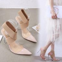 2019  De Commerce Extérieur Nouvelles Femmes Chaussures Européenne Américain Simple Polyvalent Transparent Sexy À Talons Hauts Sandales Zg1688-a1 main image 3