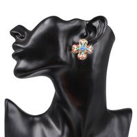 52418 Jujia Neue Europäische Und Amerikanische Persönlichkeit Übertriebene Und Elegante Blumen Ohrringe Retro Palace Weibliche Ohrringe Großhandel main image 6