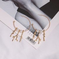 Simple Geometric Tassel Alloy Inlaid Beads Earrings Nhjj132901 main image 5