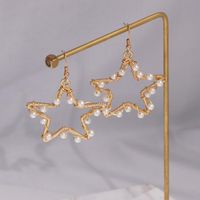 Simple Five-pointed Star Alloy Beads Creative Earrings Nhjj132921 main image 3