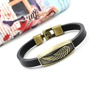 Vintage Copper Wings Feather Leather Bracelet Nhhm133015 main image 8