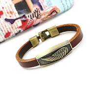 Vintage Copper Wings Feather Leather Bracelet Nhhm133015 main image 7