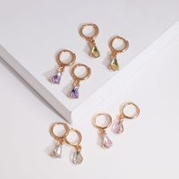 Korean Geometric Drop-shaped Rhinestone Alloy Earrings Nhjj133048 main image 1