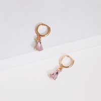 Korean Geometric Drop-shaped Rhinestone Alloy Earrings Nhjj133048 main image 3