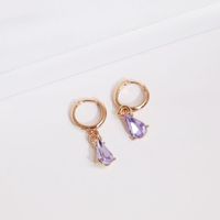 Korean Geometric Drop-shaped Rhinestone Alloy Earrings Nhjj133048 main image 6