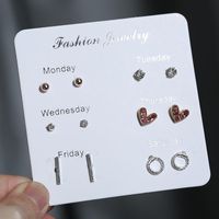 Fashion Color Zircon Pair Earrings Set Nhkq133074 main image 5