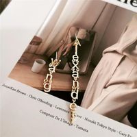 Creative Long Temperament Letter Tassel Simple Earrings Nhyq133076 main image 5