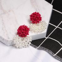 Hand-woven Flower Rice Beads Earrings Nhjj133096 main image 3