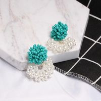 Hand-woven Flower Rice Beads Earrings Nhjj133096 main image 5