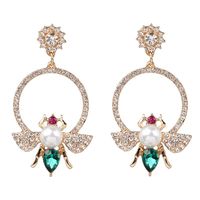 European And American Cross-alloy Circle Honey Full Rhinestone Earrings Nhjj132990 sku image 2