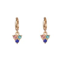 Korean Geometric Triangle Rhinestone Super Flashing Earrings Nhjj132991 sku image 1