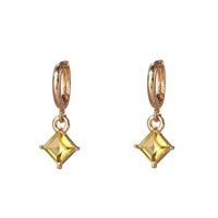 Korean Geometric Square Rhinestone Jewel Earrings Nhjj133006 sku image 3