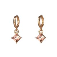 Korean Geometric Square Rhinestone Jewel Earrings Nhjj133006 sku image 4