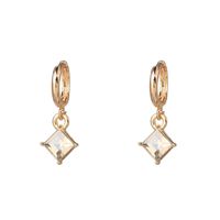 Korean Geometric Square Rhinestone Jewel Earrings Nhjj133006 sku image 2