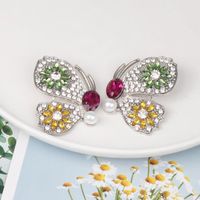 52394 Jujia Europäische Und Amerikanische Übertriebene Bekannte Schmetterlings-zirkon-diamant-ohrringe Persönlichkeit Kreative Farbige Ohrringe Weibliche Ohrringe main image 4