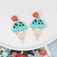 Fashion Women Rhinestone Ice Cream-shaped Earrings Multicolor Nhjj133689 main image 3