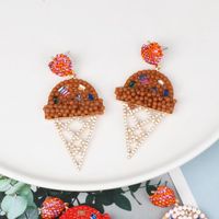Fashion Women Rhinestone Ice Cream-shaped Earrings Multicolor Nhjj133689 main image 4