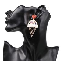 Fashion Women Rhinestone Ice Cream-shaped Earrings Multicolor Nhjj133689 main image 6