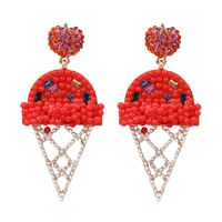 Fashion Women Rhinestone Ice Cream-shaped Earrings Multicolor Nhjj133689 main image 7