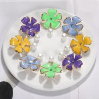 Fashion Women Enamel Beads Flower Earrings Multicolor Nhjq133738 main image 6