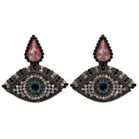 Fashion Women Rhinestone Eye-shaped Earrings Nhjq133802 main image 7