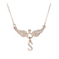 Street Beat English Imitated Crystal Angel Alloy Necklace Nhot133880 main image 3