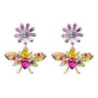 Fashion Chrysanthemum Honey Full Rhinestone Rhinestone Earrings Nhjj134010 main image 8