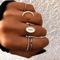 مجموعة مجوهرات أوروبية وأمريكية عابرة للحدود Moon Star Ring 5 مجموعات من مجموعة Mingyuan Street Jewelry Jewelry Jewelry Fei main image 3