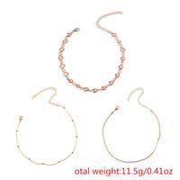 Simple Copper Bead Imitated Crystal Multi-layer Set Necklace Nhxr134041 main image 9