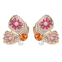 Fashion Women Zircon Butterfly Earrings Nhjj133664 sku image 1