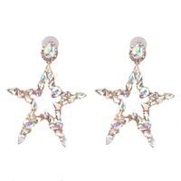 52409 Jujia Neue Europäische Und Amerikanische Einfache Fünfzackige Stern-diamant-ohrringe Ohrringe Ohrringe Grenz Überschreitende E-commerce sku image 2