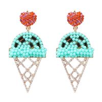 Fashion Women Rhinestone Ice Cream-shaped Earrings Multicolor Nhjj133689 sku image 1