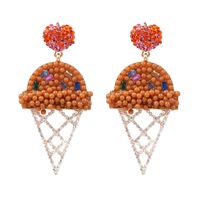 Fashion Women Rhinestone Ice Cream-shaped Earrings Multicolor Nhjj133689 sku image 2