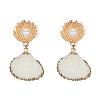 Fashion Natural Beads Shell Earrings Nhot133853 sku image 1