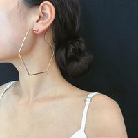 Fashion Hollow Polygon Geometric Opening Earrings Nhxr134028 sku image 1