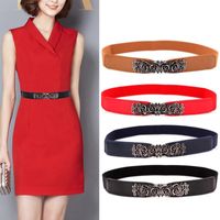 Fashion Retro Woman Leather Rose Waist Belt Strap For Dress Jeans Nhpo134069 main image 1