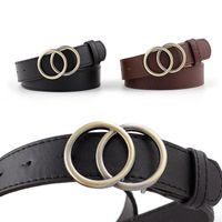 Fashion Woman Leather Metal Double Buckle Belt Strap For Dress Jeans Nhpo134073 main image 3