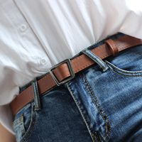 Fashion Woman Leather Metal Smooth Buckle Belt Strap For Dress Jeans Nhpo134100 main image 3