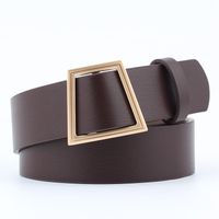 Fashion Woman Leather Metal Trapezoidal Buckle Belt Strap For Dress Jeans Nhpo134104 main image 9